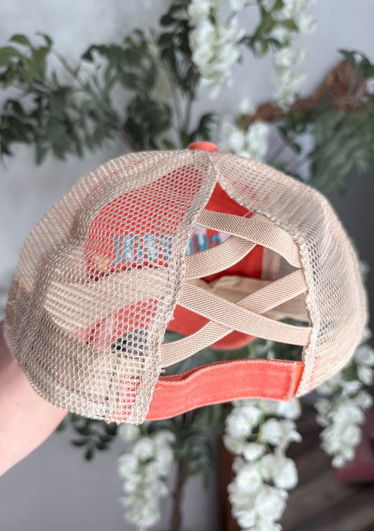 high ponytail corset hat