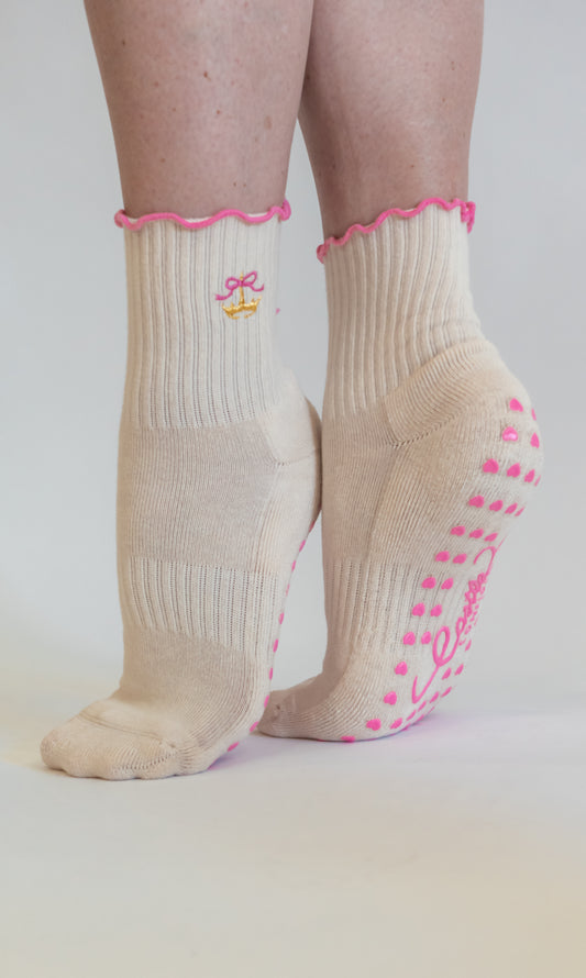 Crown Bowie Grip Socks - Pilates & Lagree Non-Slip Socks