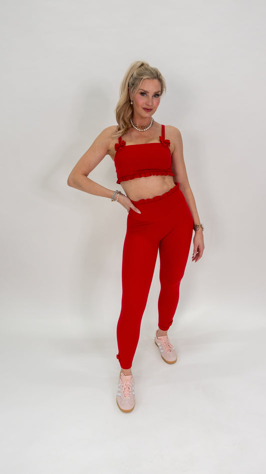 Colette High-Rise Ruffle Sculpt Pant