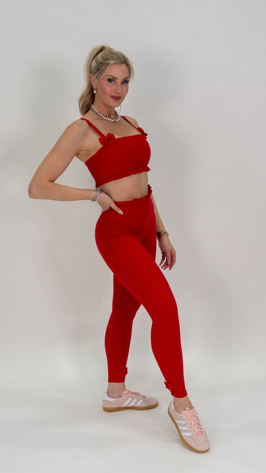 Colette High-Rise Ruffle Sculpt Pant