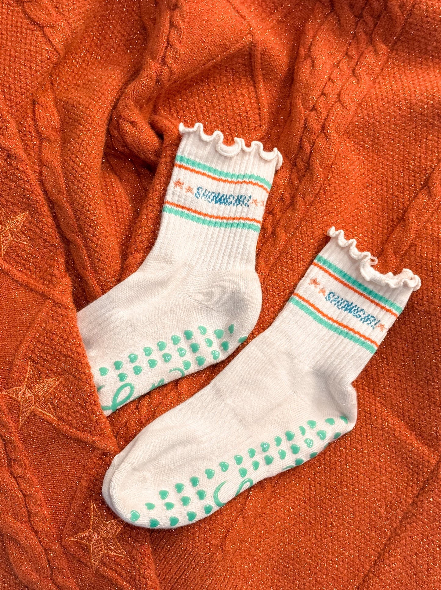 taylor swift inspired showgirl grip socks